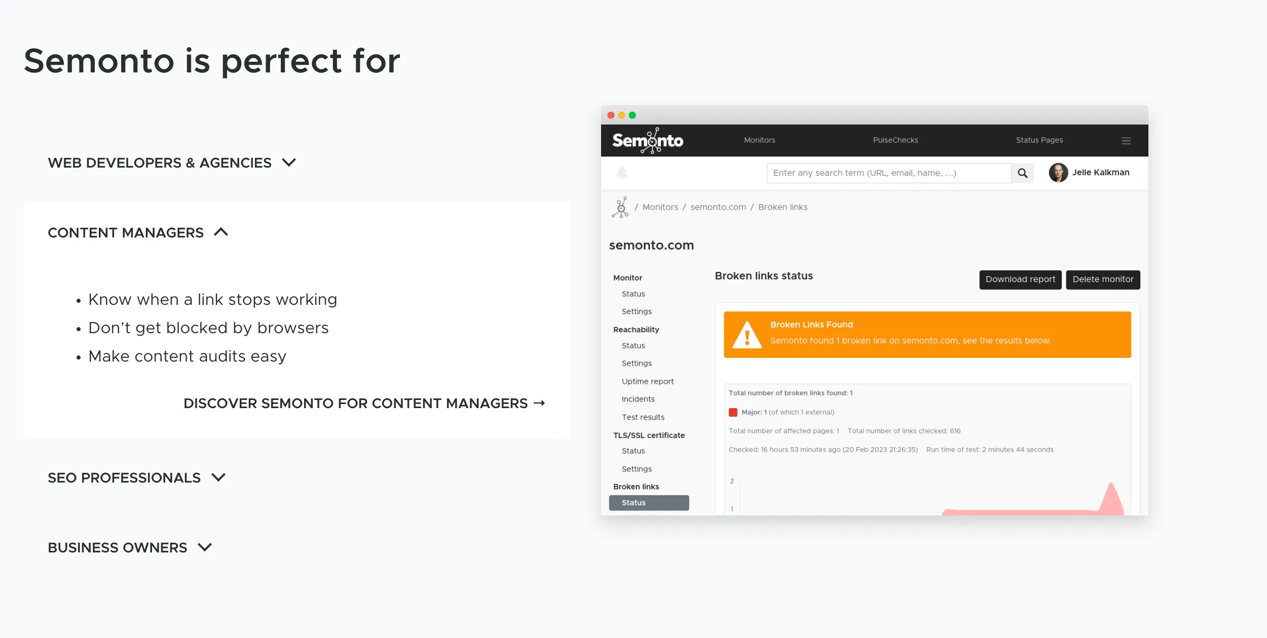 Semonto: Clean customer profile